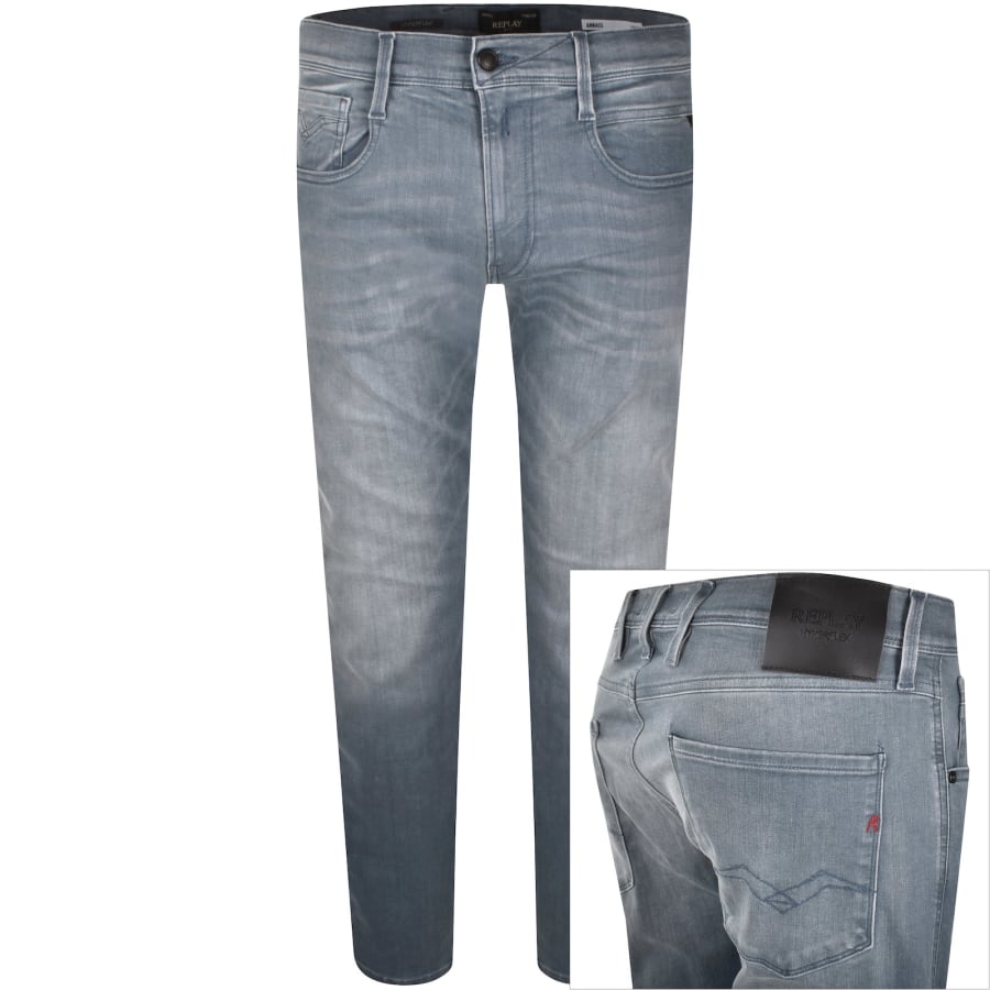 Replay Anbass Slim Fit Mid Wash Jeans | Mainline Menswear us